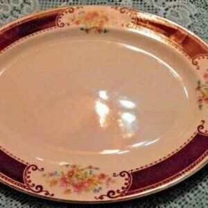 ANTIQUE HOMER LAUGHLIN BRITTANY MAJESTIC B40N6 OVAL SERVING PLATTER/TRAY